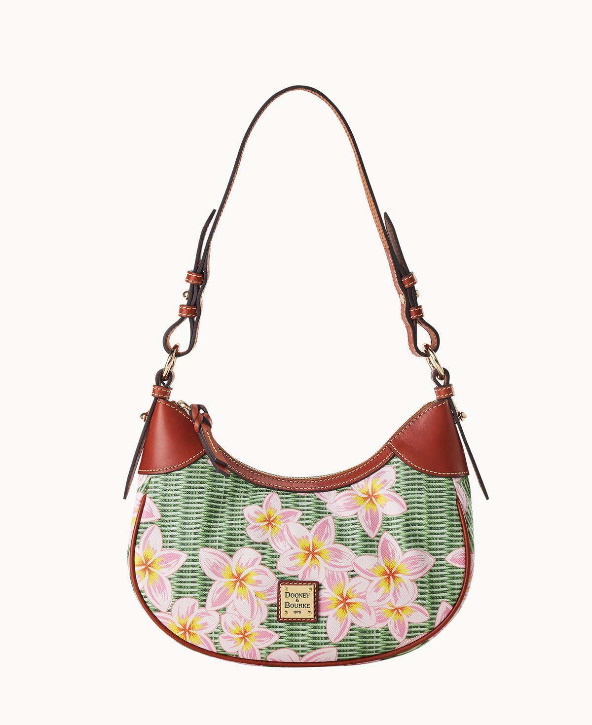 Plumeria Small Hobo - Pink Green