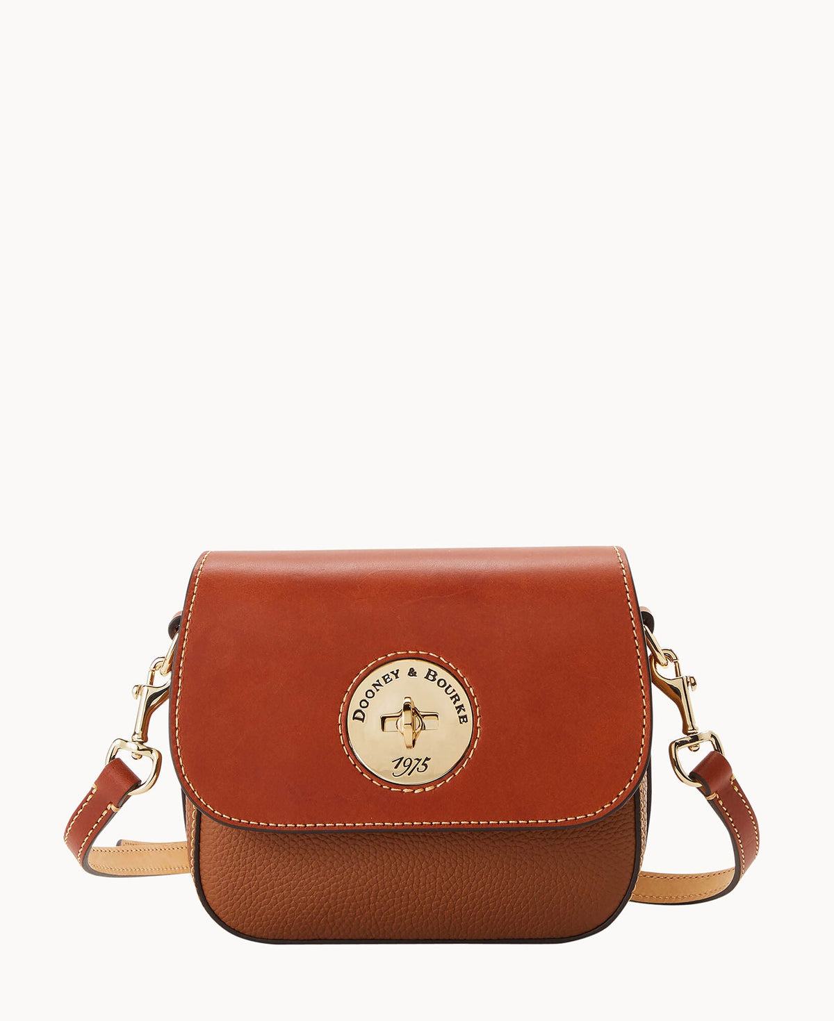 Pebble Turnlock Flap Saddle - Caramel