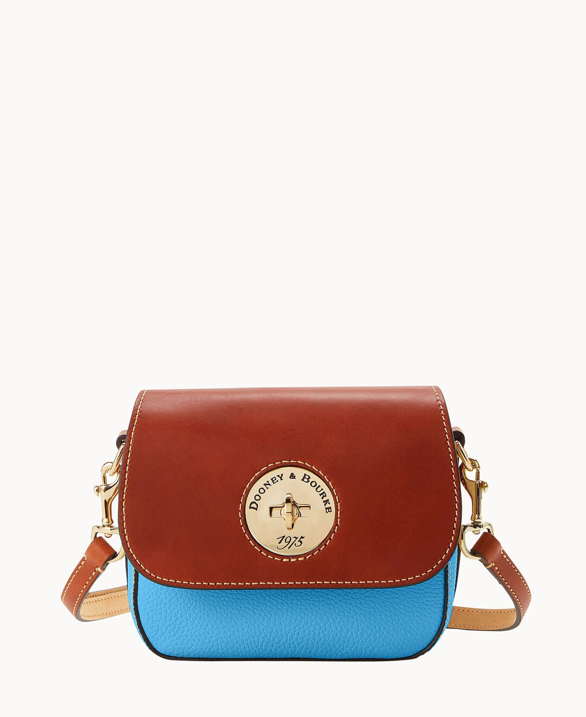 Pebble Turnlock Flap Saddle - Sky Blue