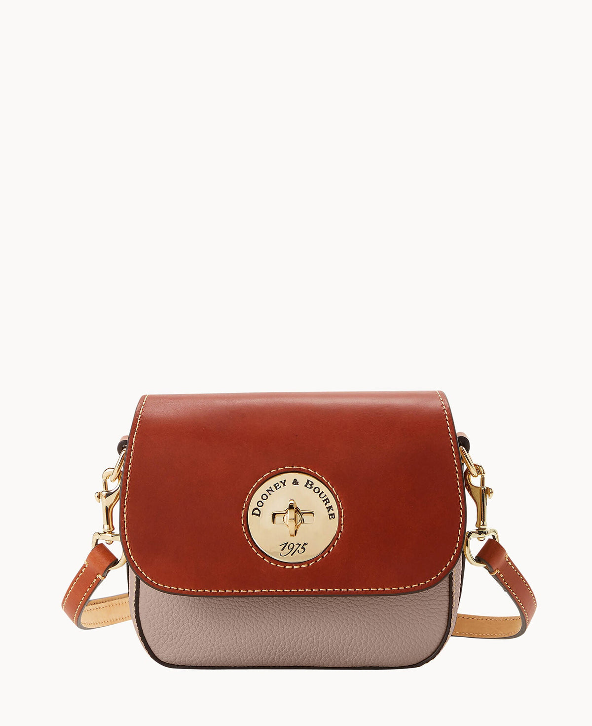 Pebble Turnlock Flap Saddle - Taupe