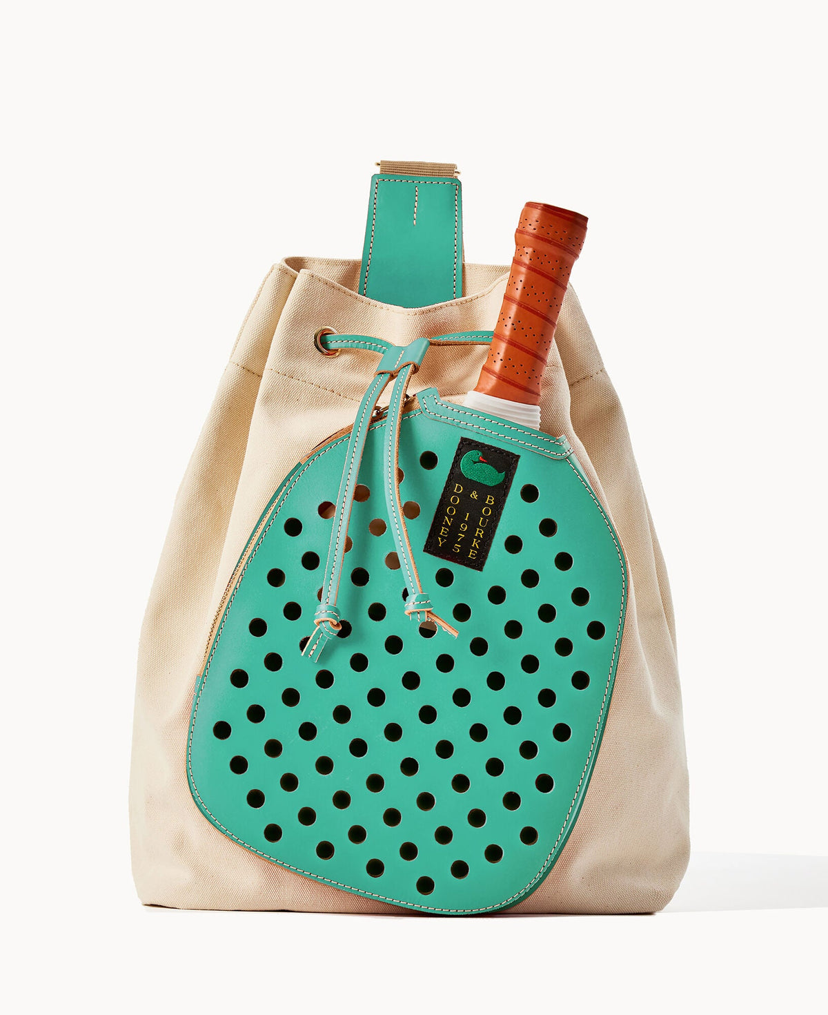 Canvas Pickleball Sling - Natural Aqua