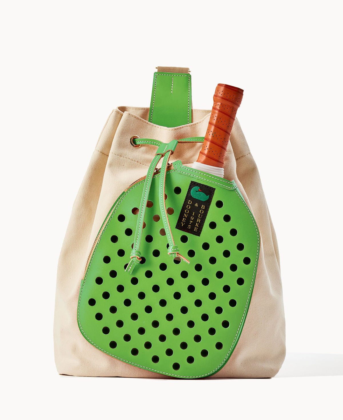 Canvas Pickleball Sling - Natural Kelly Green