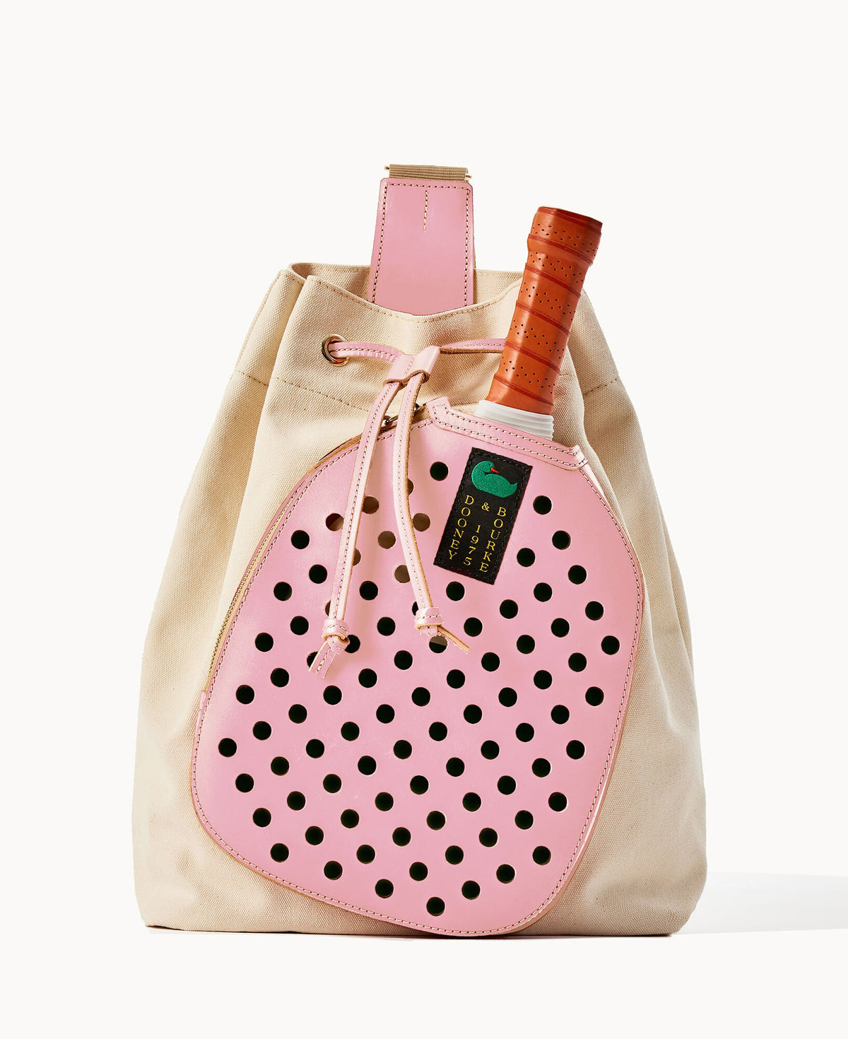 Canvas Pickleball Sling - Natural Pink