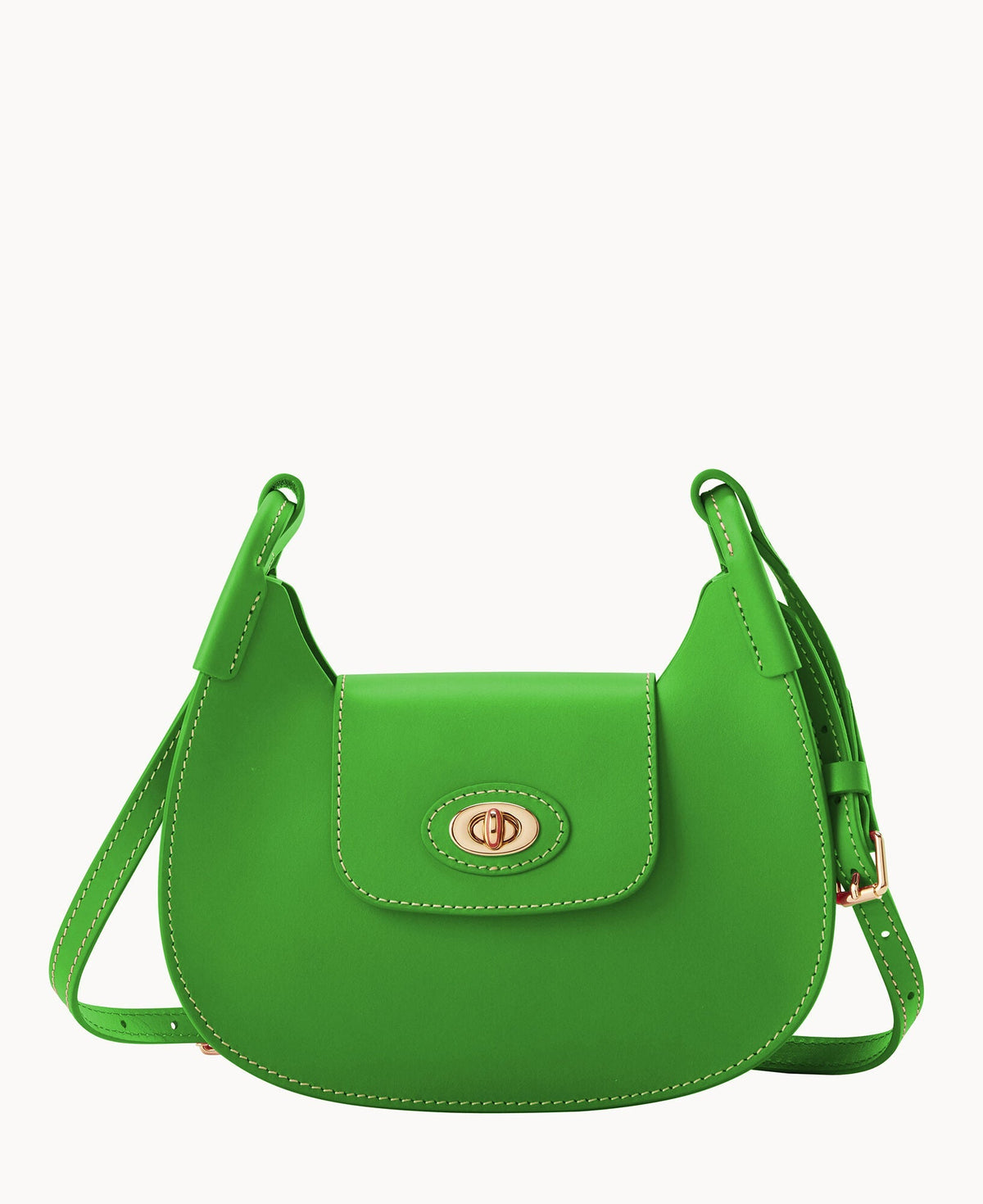 Sweety Leather Crossbody Hobo - Kelly Green