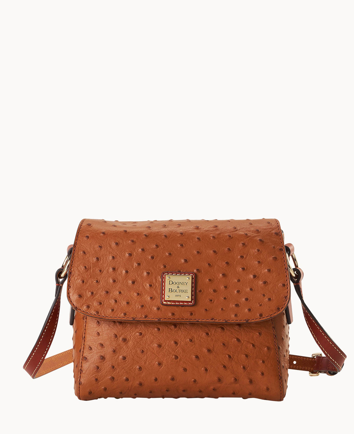 Ostrich Small Eliza Crossbody - Caramel