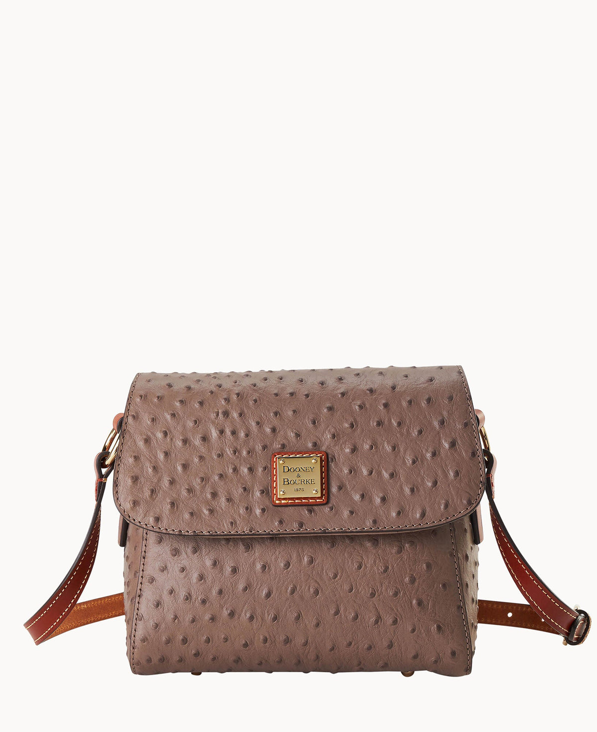 Ostrich Small Eliza Crossbody - Elephant