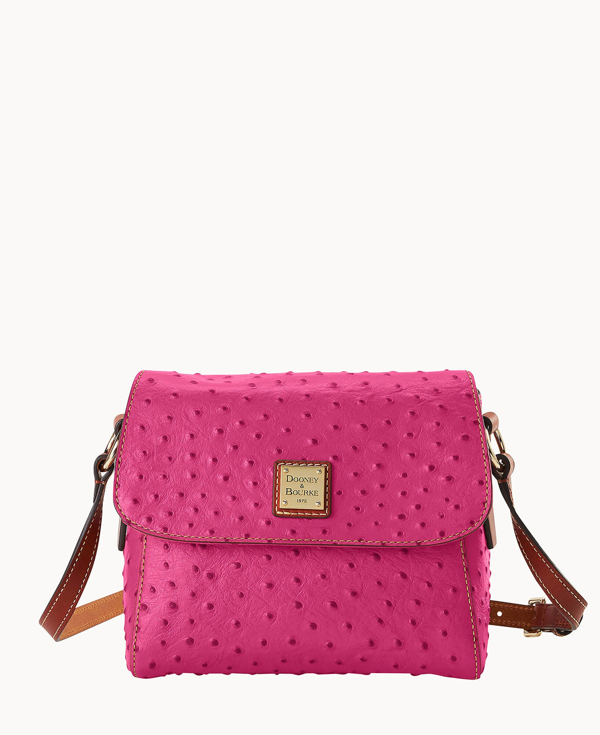 Ostrich Small Eliza Crossbody - Fuchsia