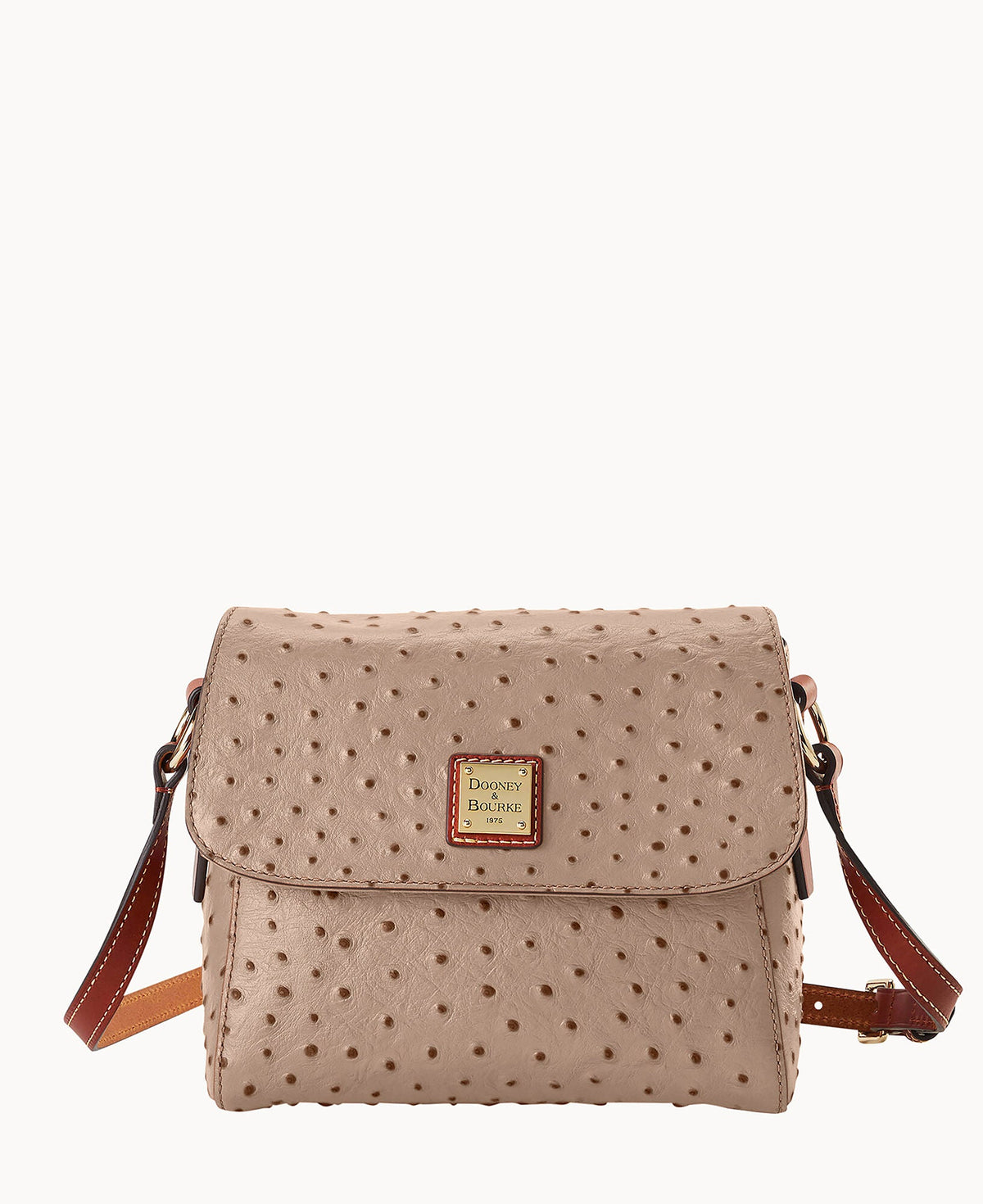 Ostrich Small Eliza Crossbody - Light Taupe
