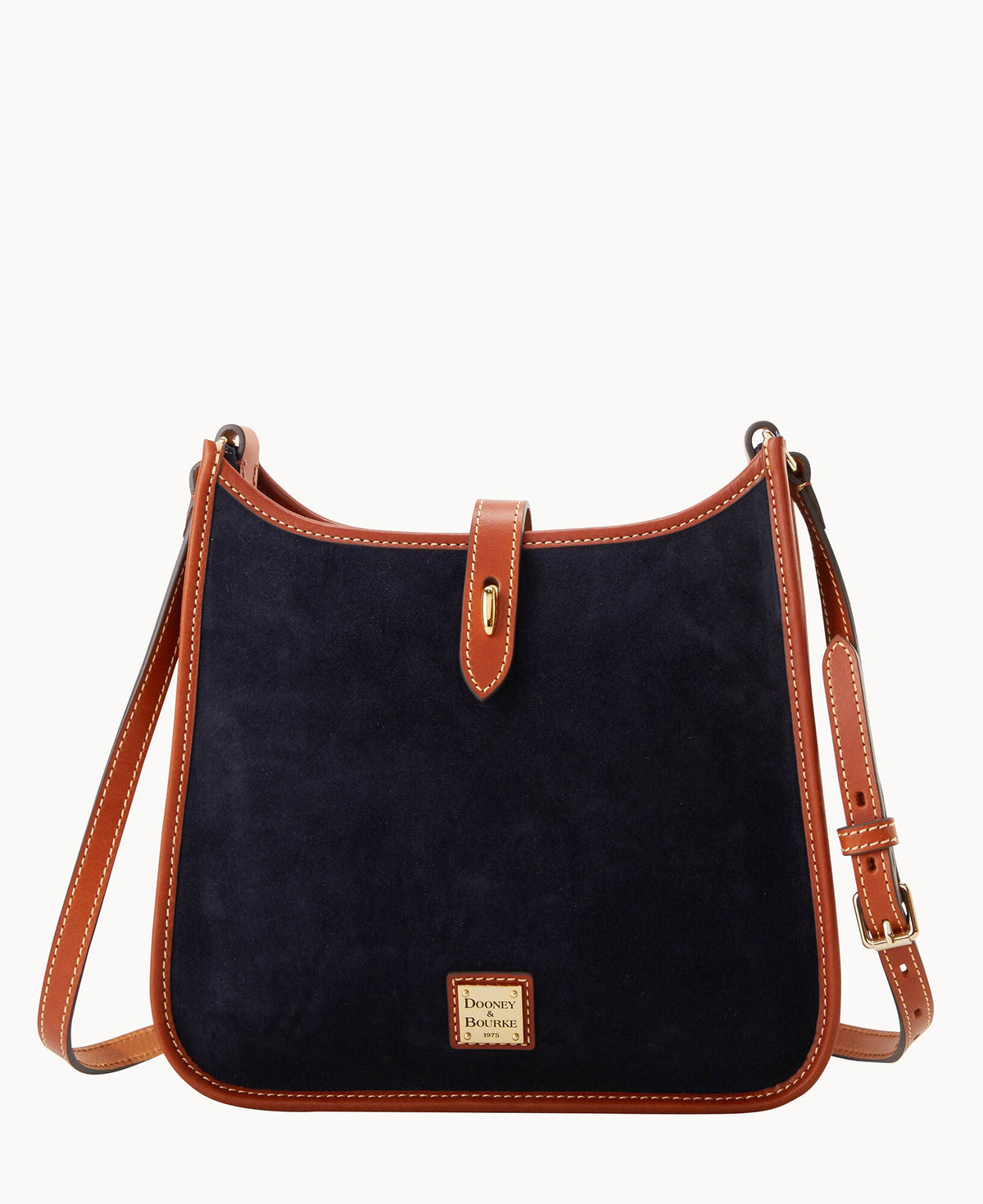Suede Messenger Crossbody - Navy