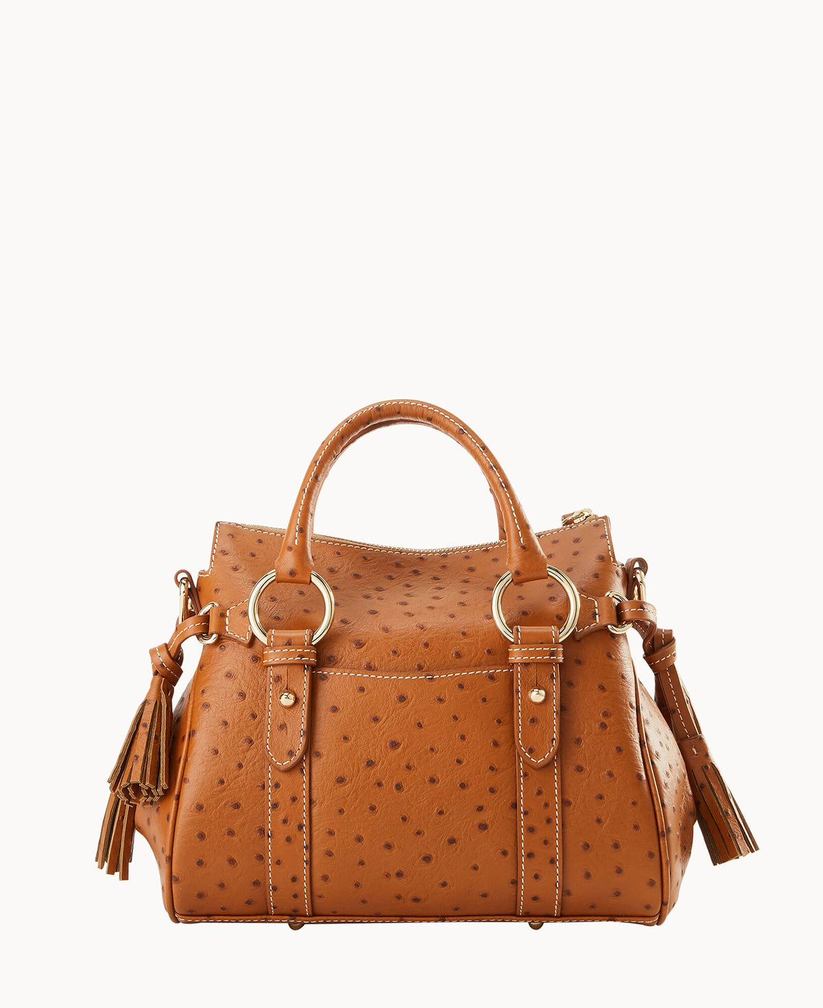 Ostrich Satchel With Pocket - Image 9