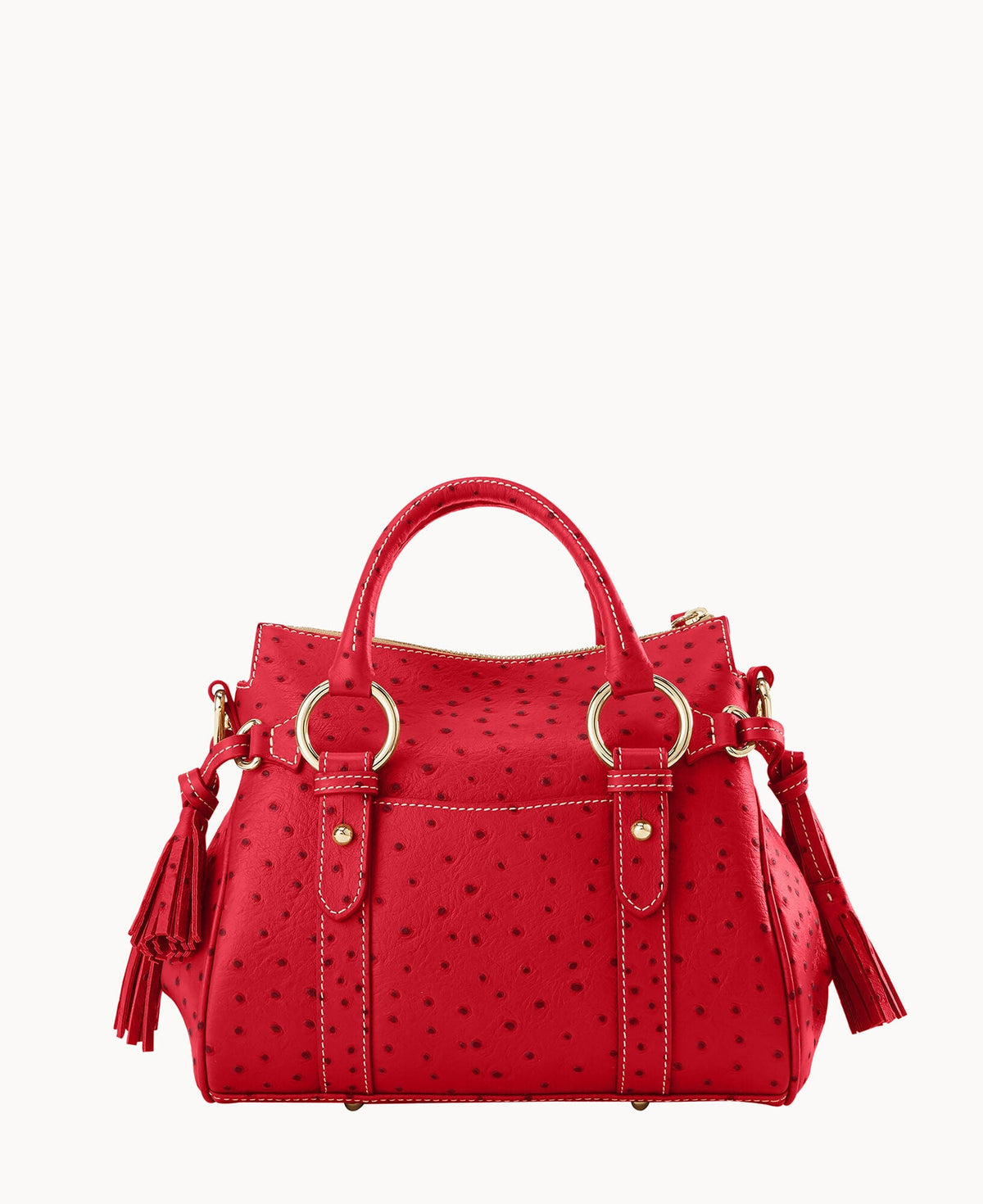 Ostrich Satchel With Pocket - Image 34