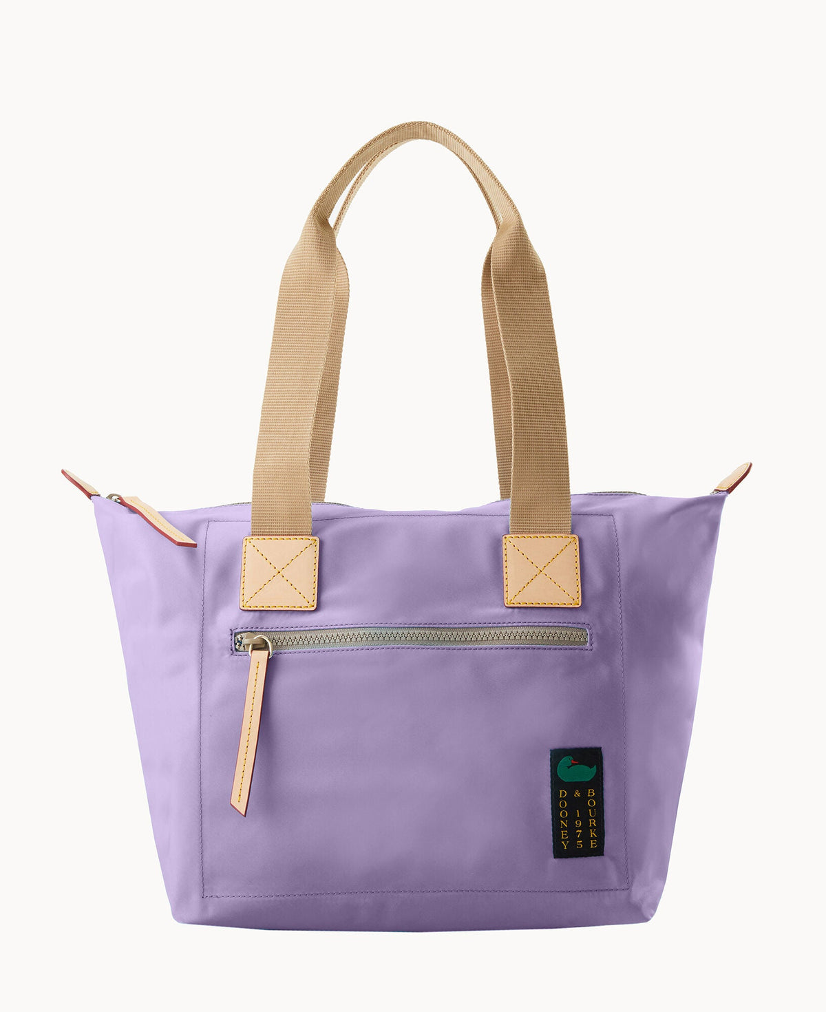Nylon Front Zip Tote - Lavender