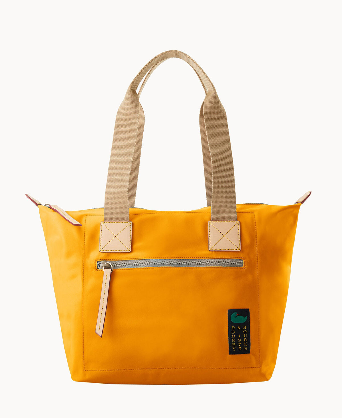 Nylon Front Zip Tote - Yellow