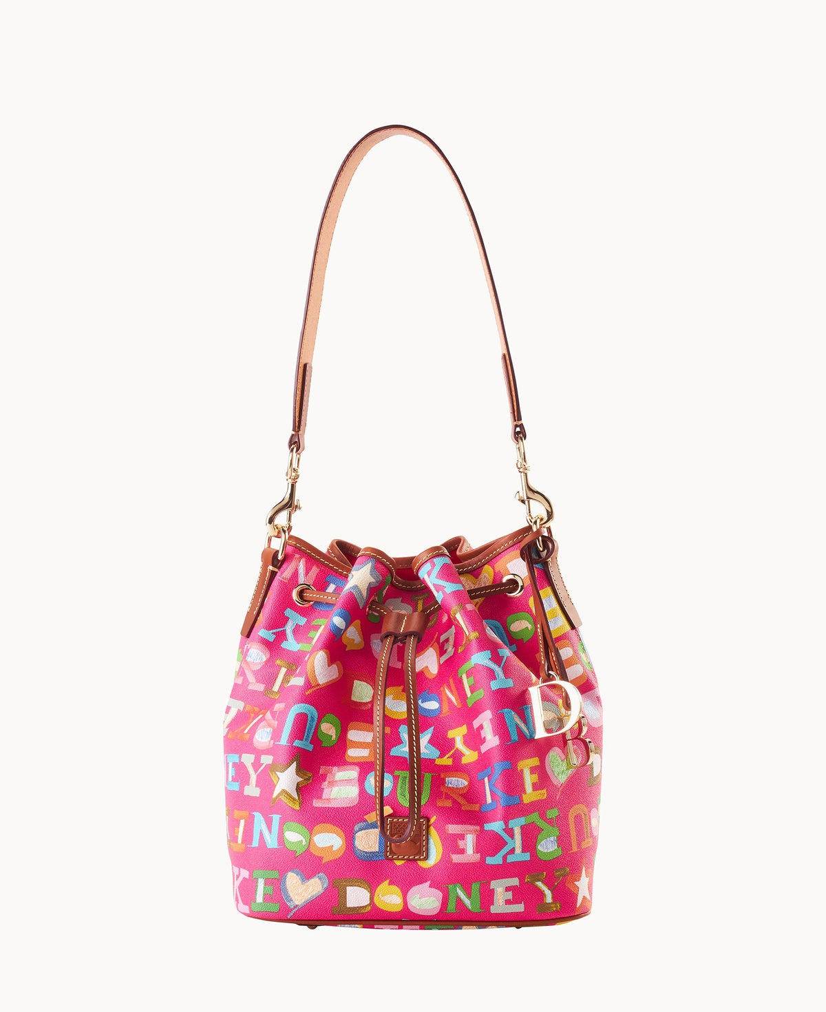 Doodle II Coated Cotton Drawstring - Fuchsia