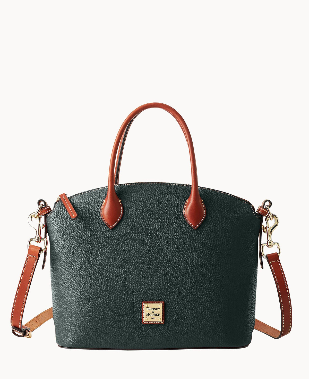 Pebble Grain Domed Satchel - Forest