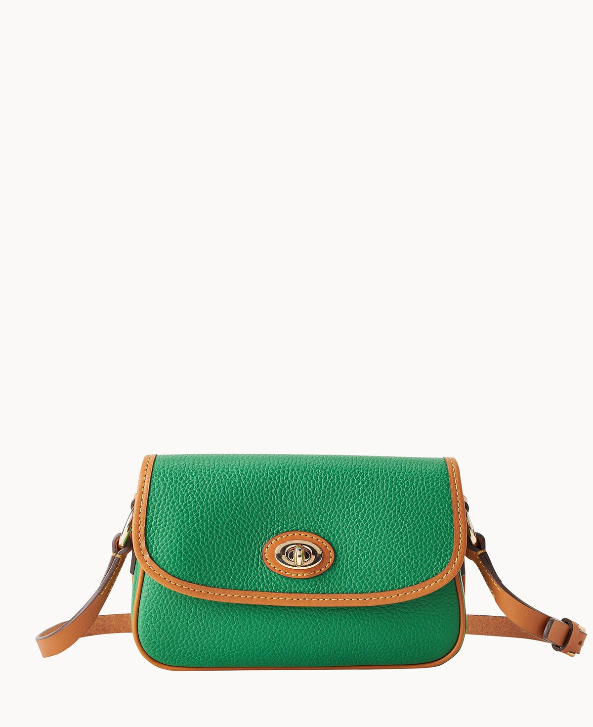 Pebble Grain Turnlock Crossbody 22 - Emerald