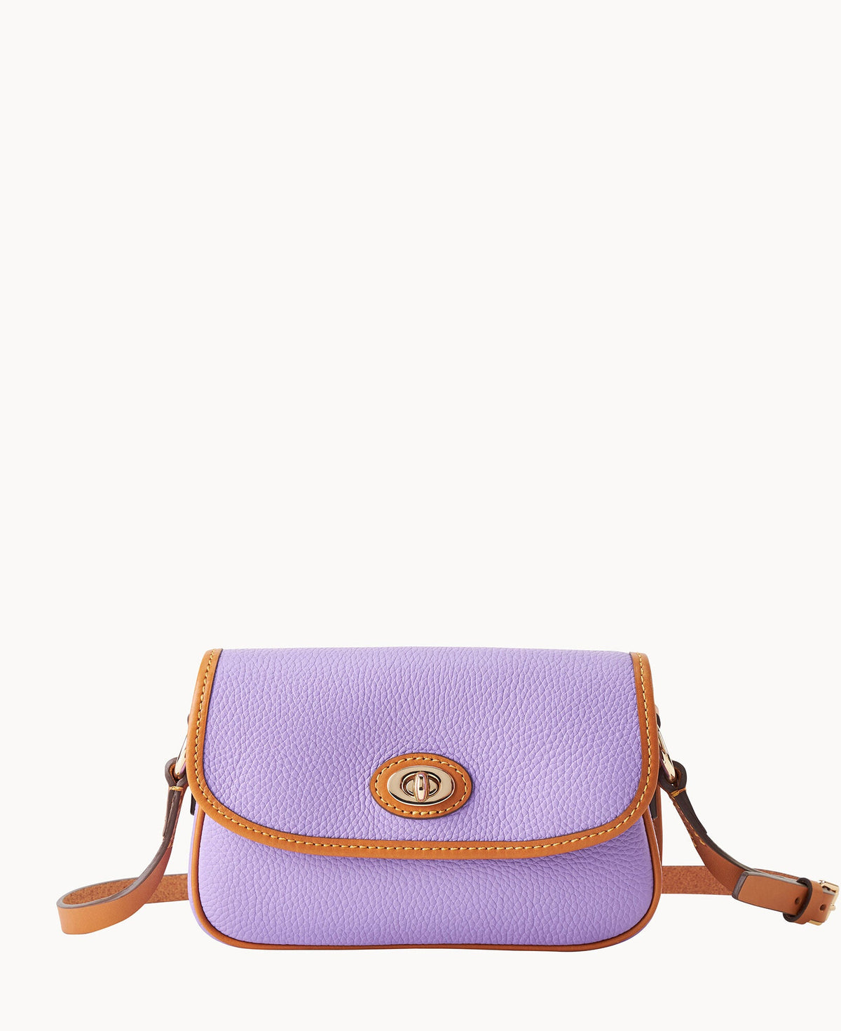 Pebble Grain Turnlock Crossbody 22 - Lilac
