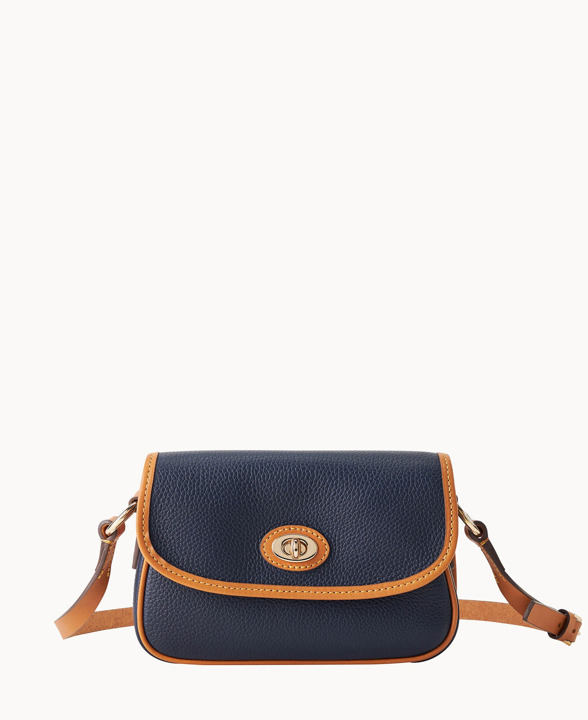 Pebble Grain Turnlock Crossbody 22 - Midnight Blue
