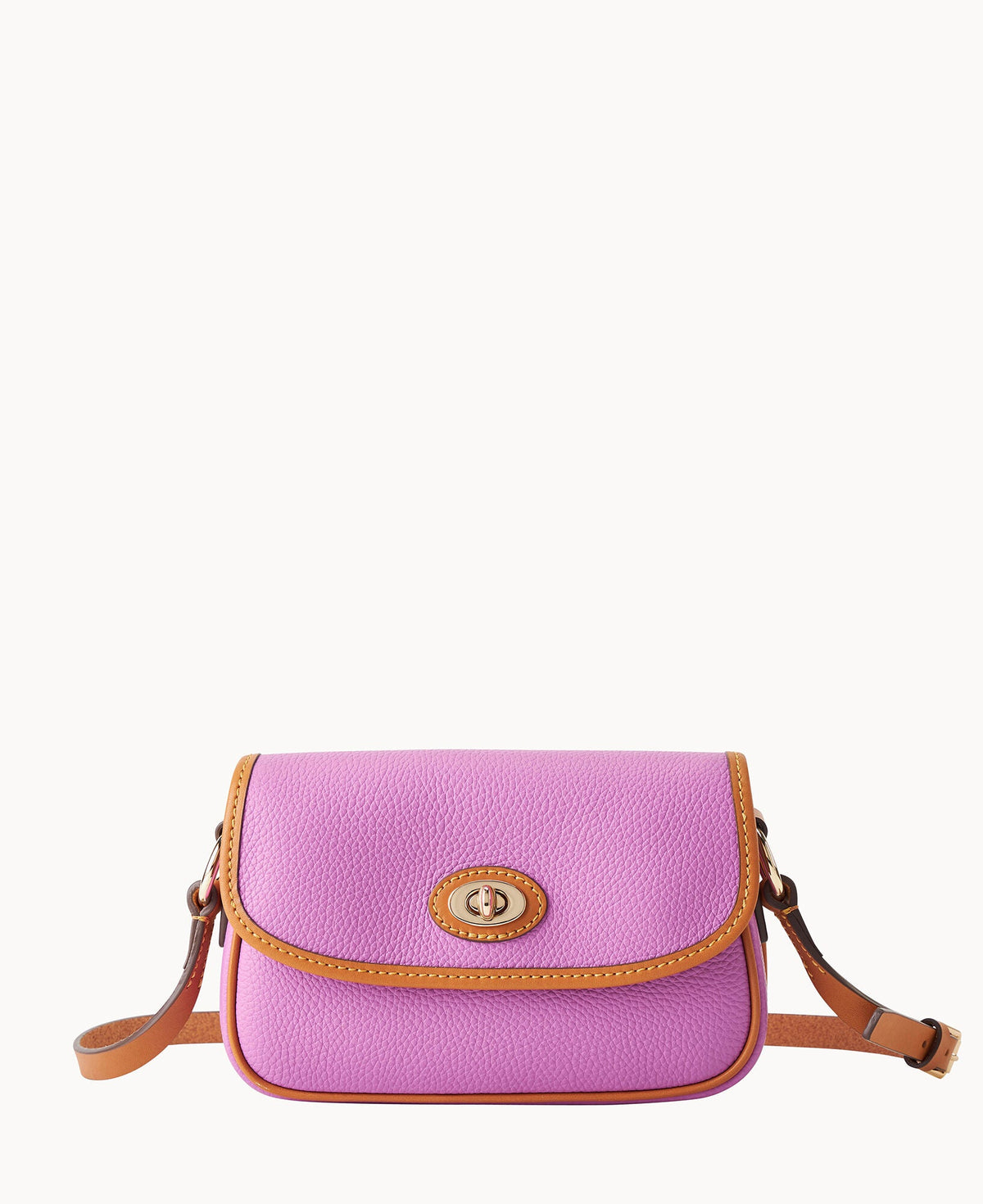 Pebble Grain Turnlock Crossbody 22 - Orchid
