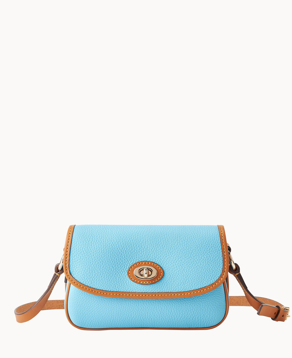 Pebble Grain Turnlock Crossbody 22 - Sky