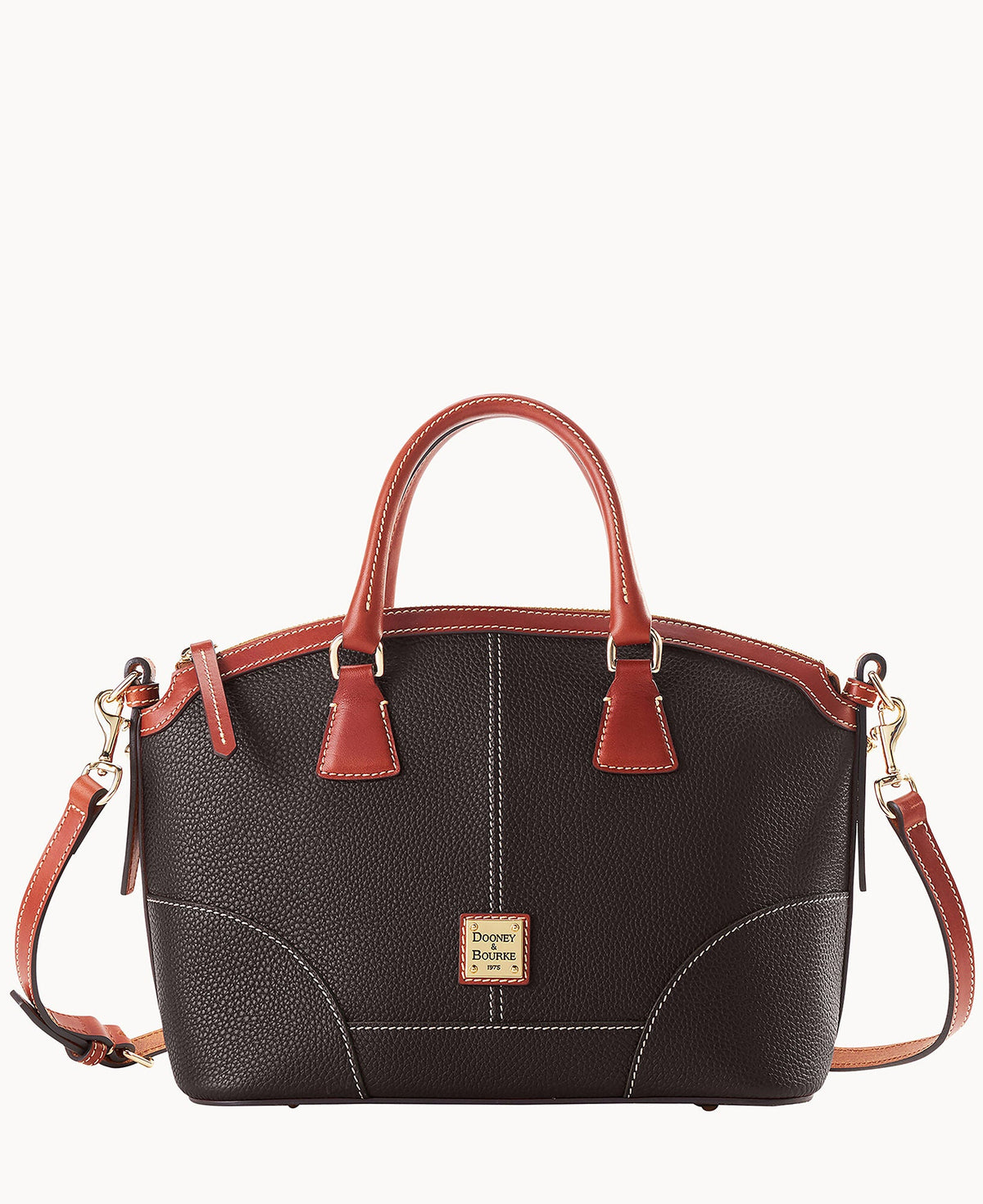 Pebble Grain Small Domed Satchel - Brown Tmoro