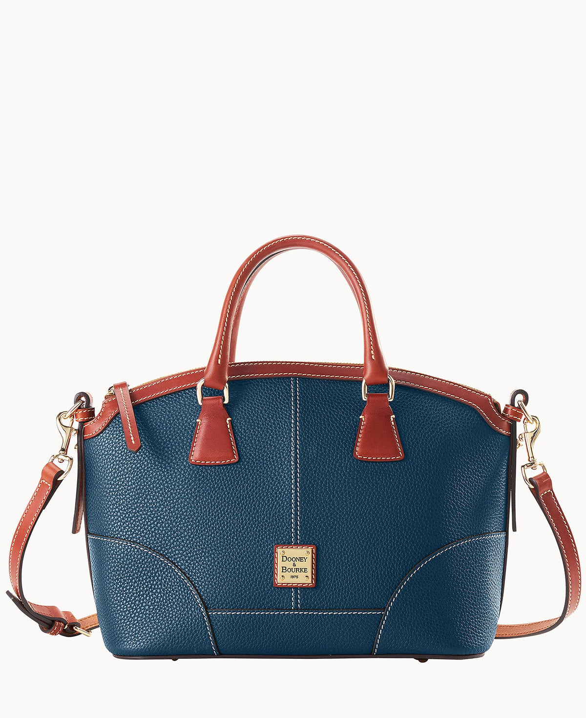 Pebble Grain Small Domed Satchel - Jeans