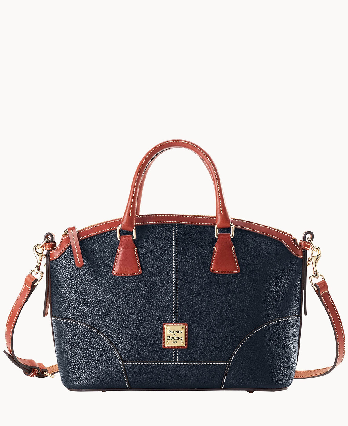 Pebble Grain Small Domed Satchel - Midnight Blue