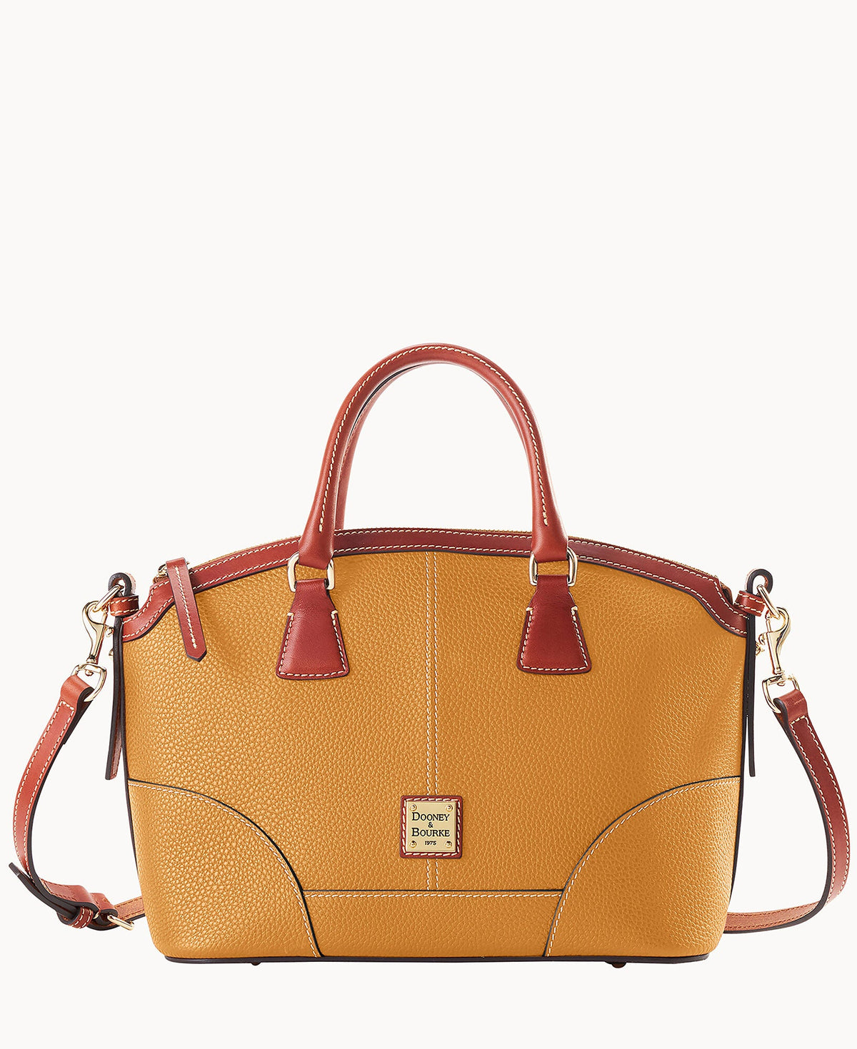Pebble Grain Small Domed Satchel - Sand