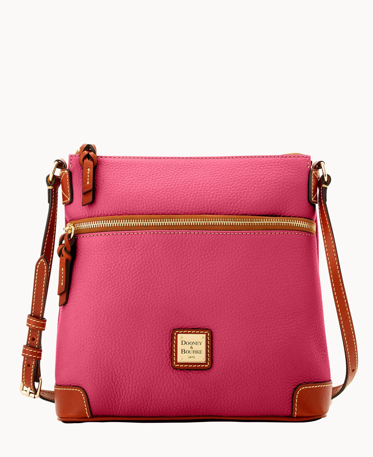 Pebble Grain Crossbody - Hot Pink