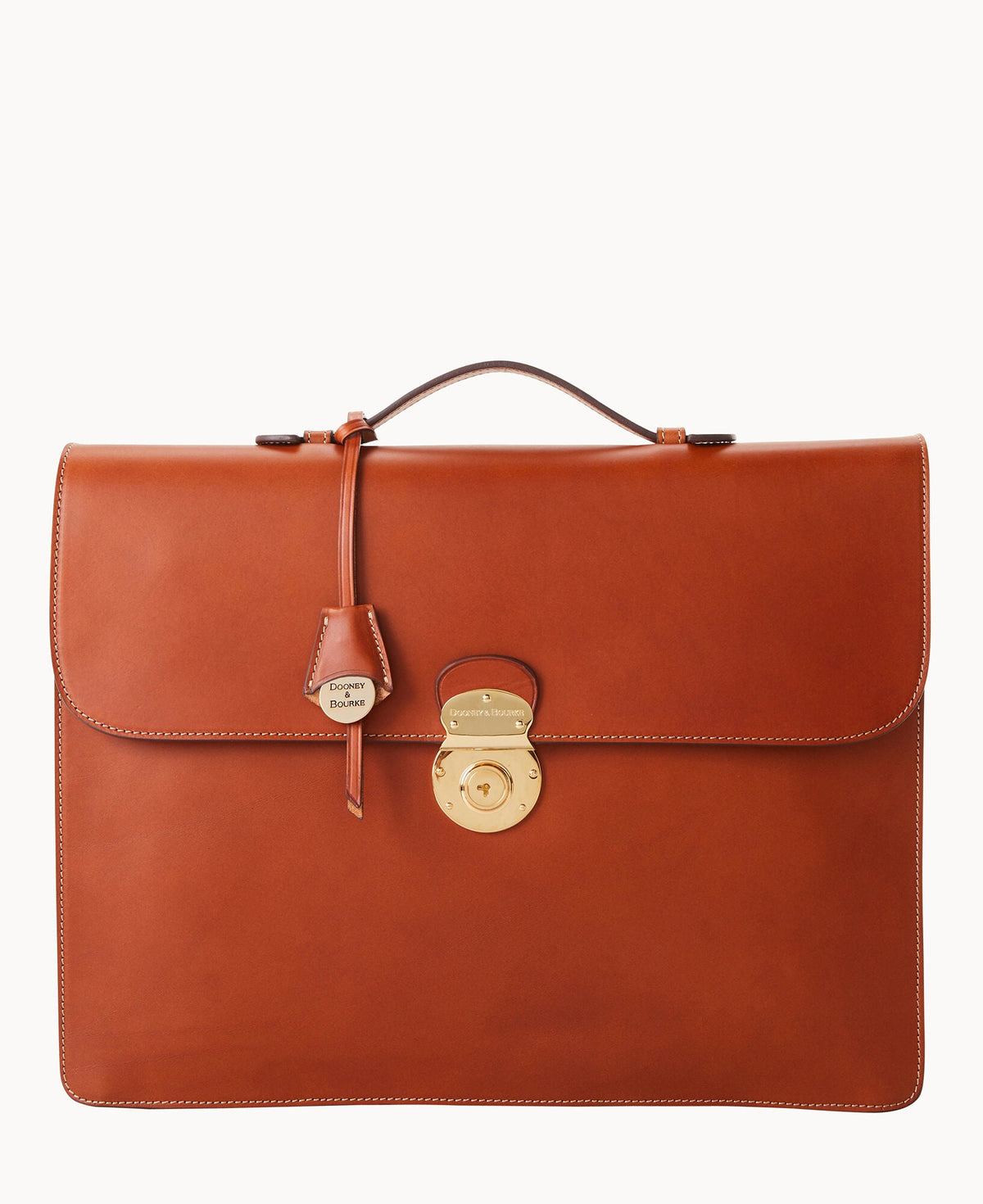 Alto Small Gusset Briefcase - Saddle