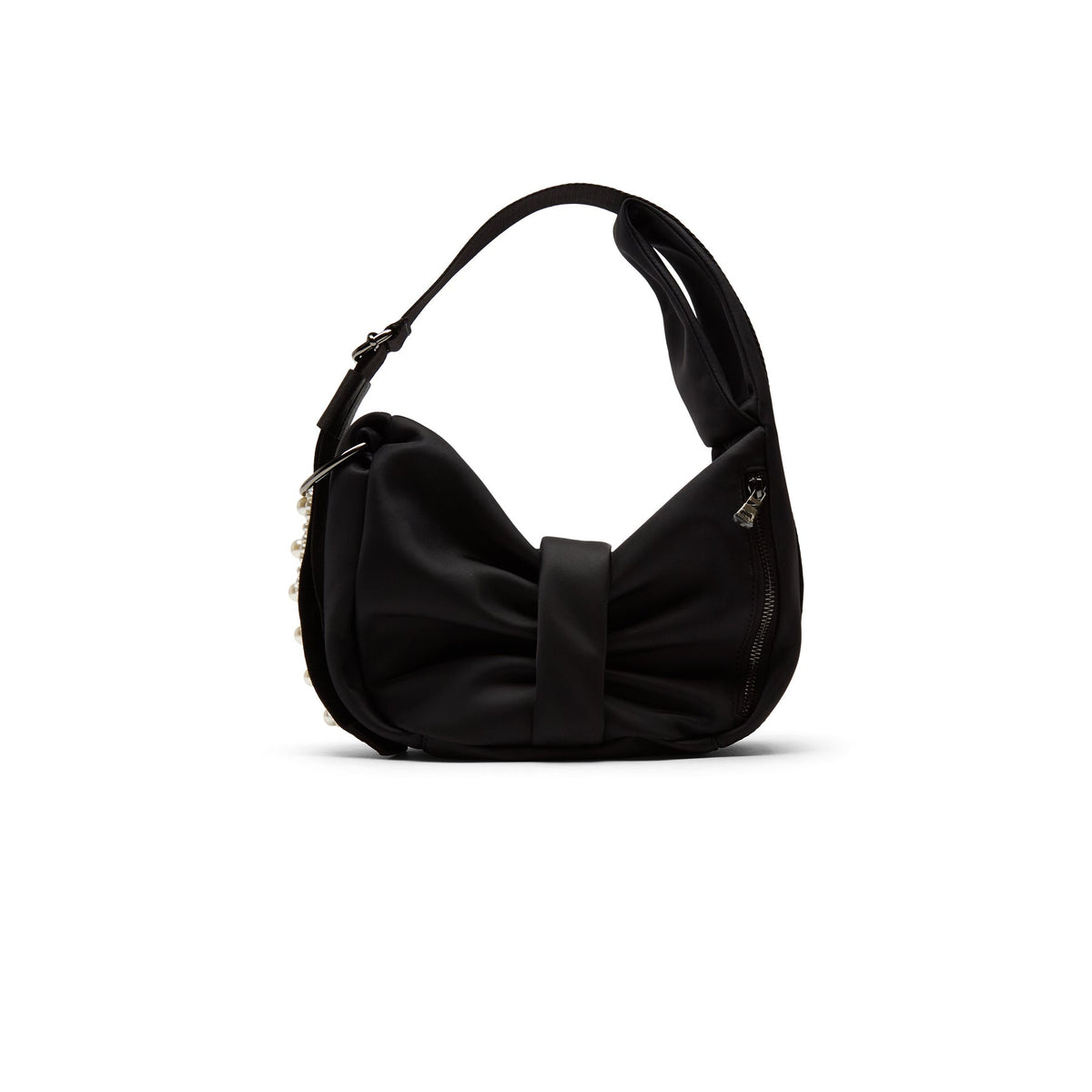 Simone Rocha Mini Sling Bow Bag with EMB (Black/Pearl) - Image 2