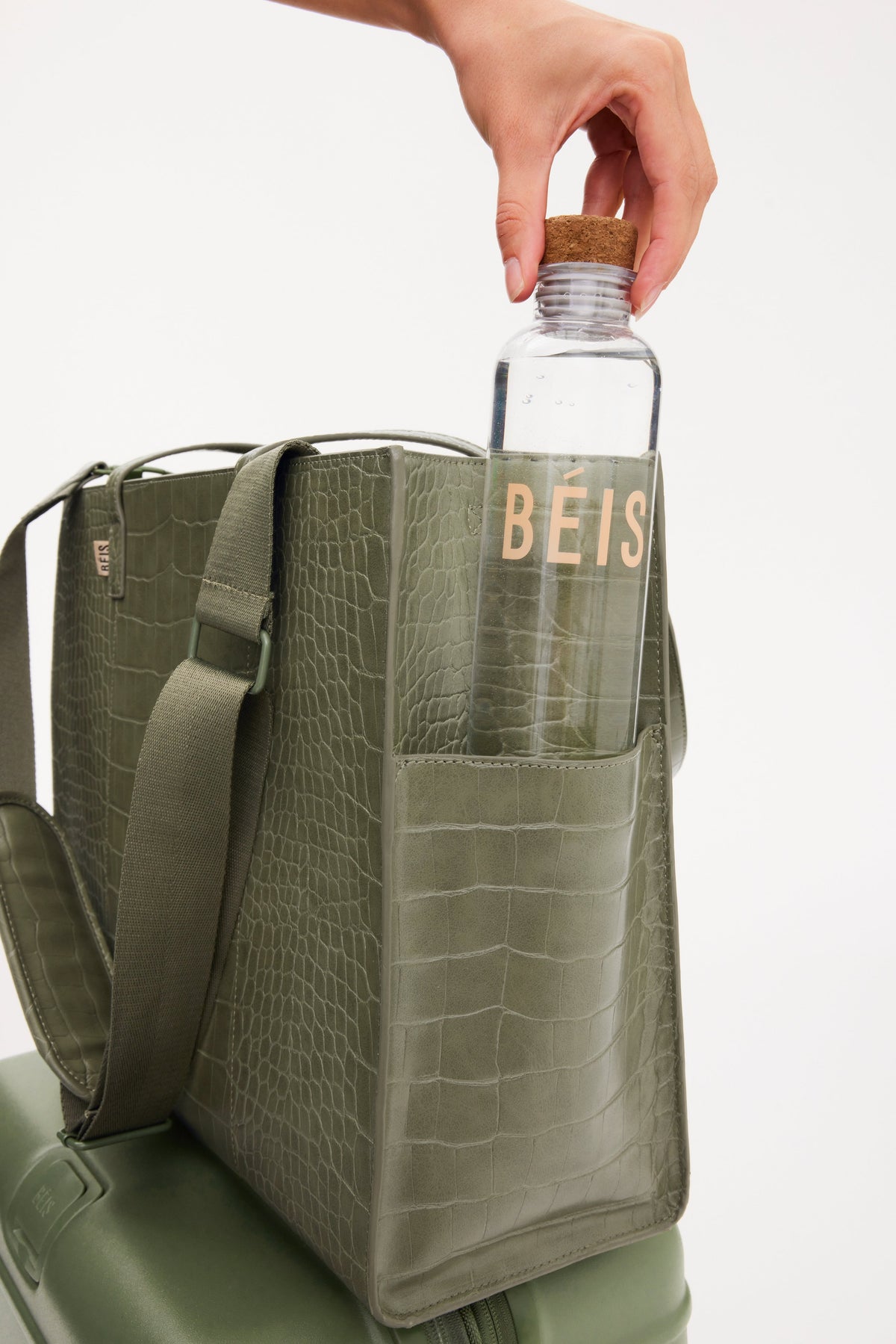 Resale The Large Work Tote in Olive Croc - Image 7