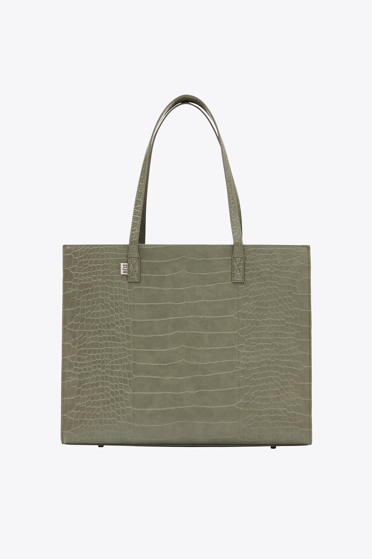 Resale The Large Work Tote in Olive Croc - Image 10