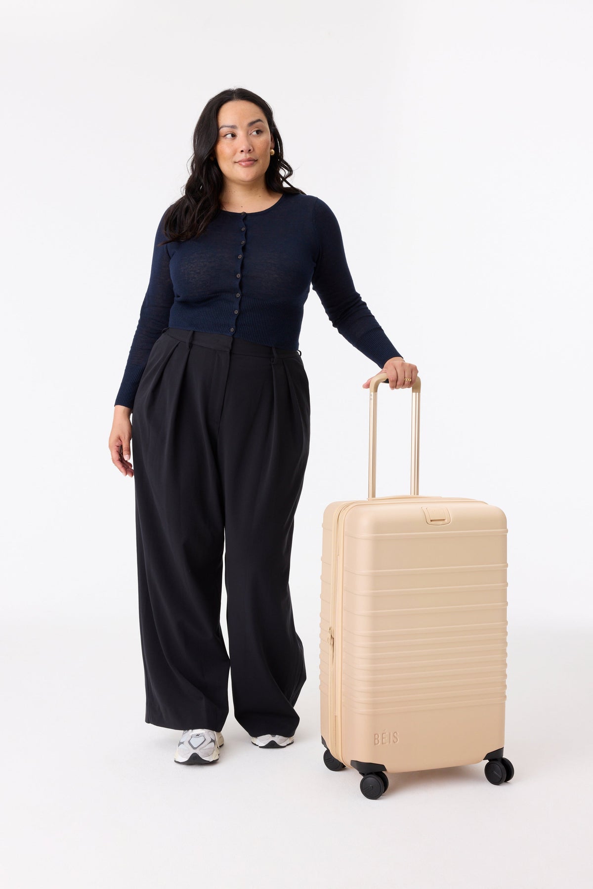 The Medium Check-In Roller in Beige - Image 5