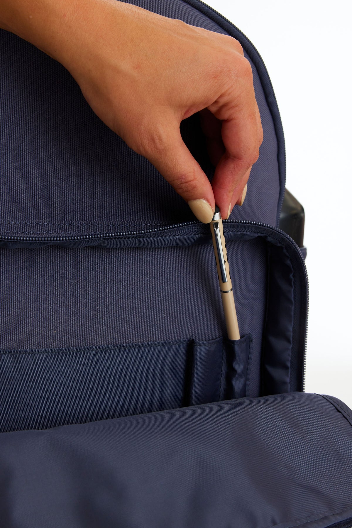 The Travel Backpack in Navy - Image 9