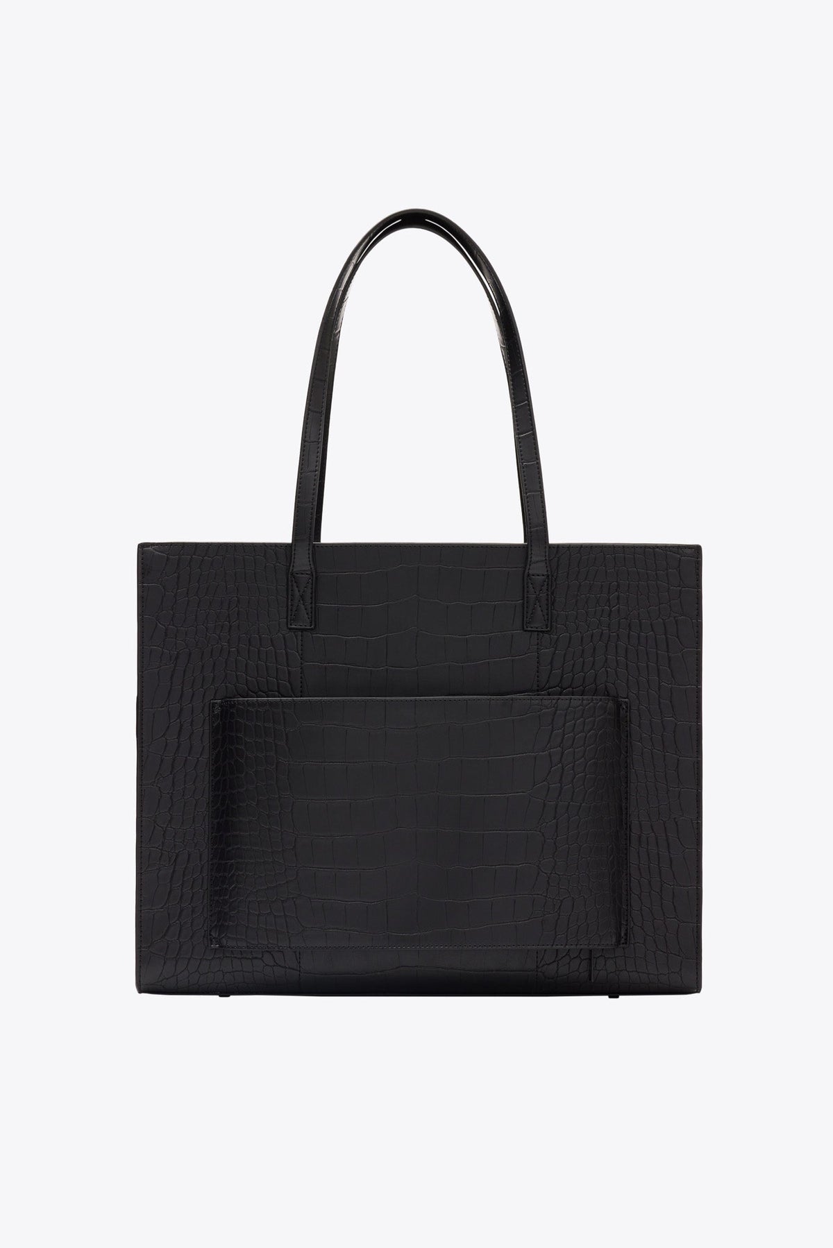 The Large Work Tote in Black Croc - Image 3