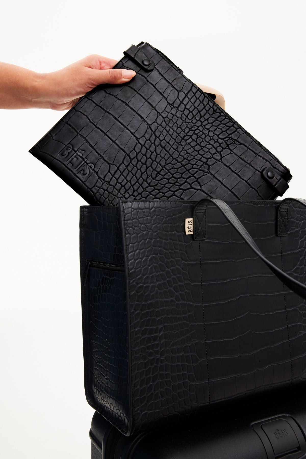 Resale The Work Tote in Black Croc - Image 4