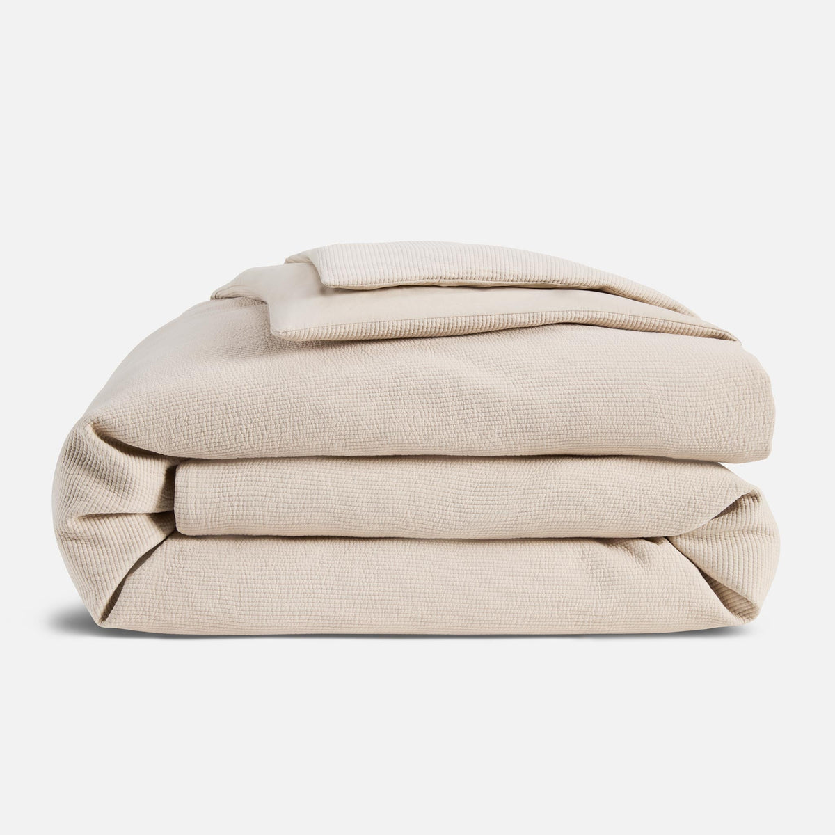 Ribbed Matelasse Duvet Cover - Last Call - Pebble