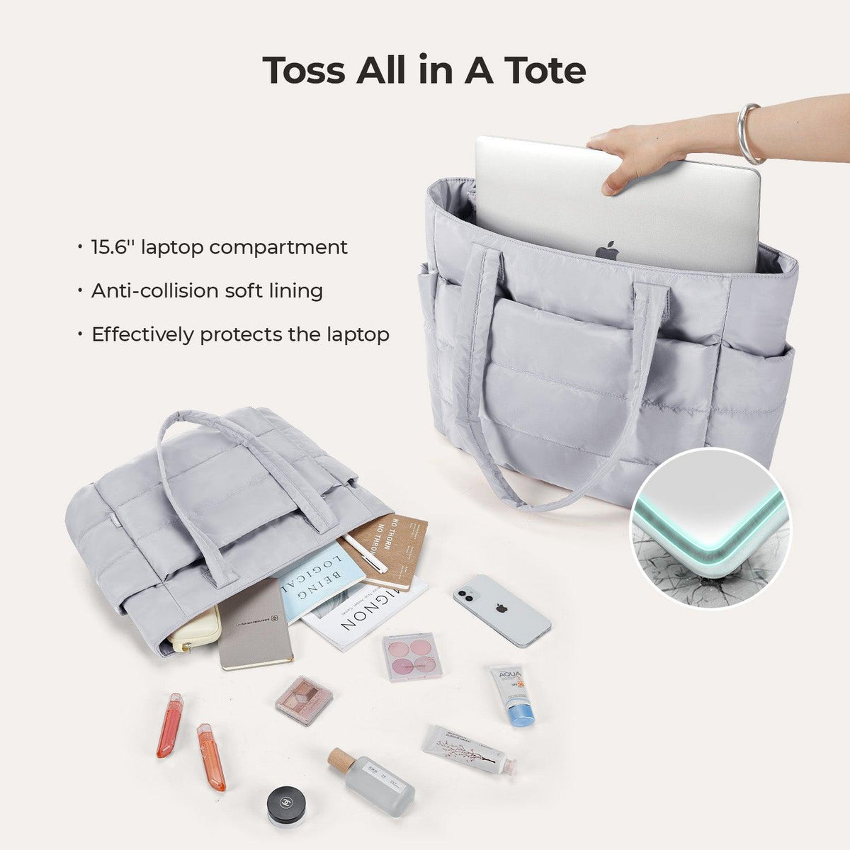 The Bubble 20L Puffy 15.6" Laptop Work Tote - Image 59
