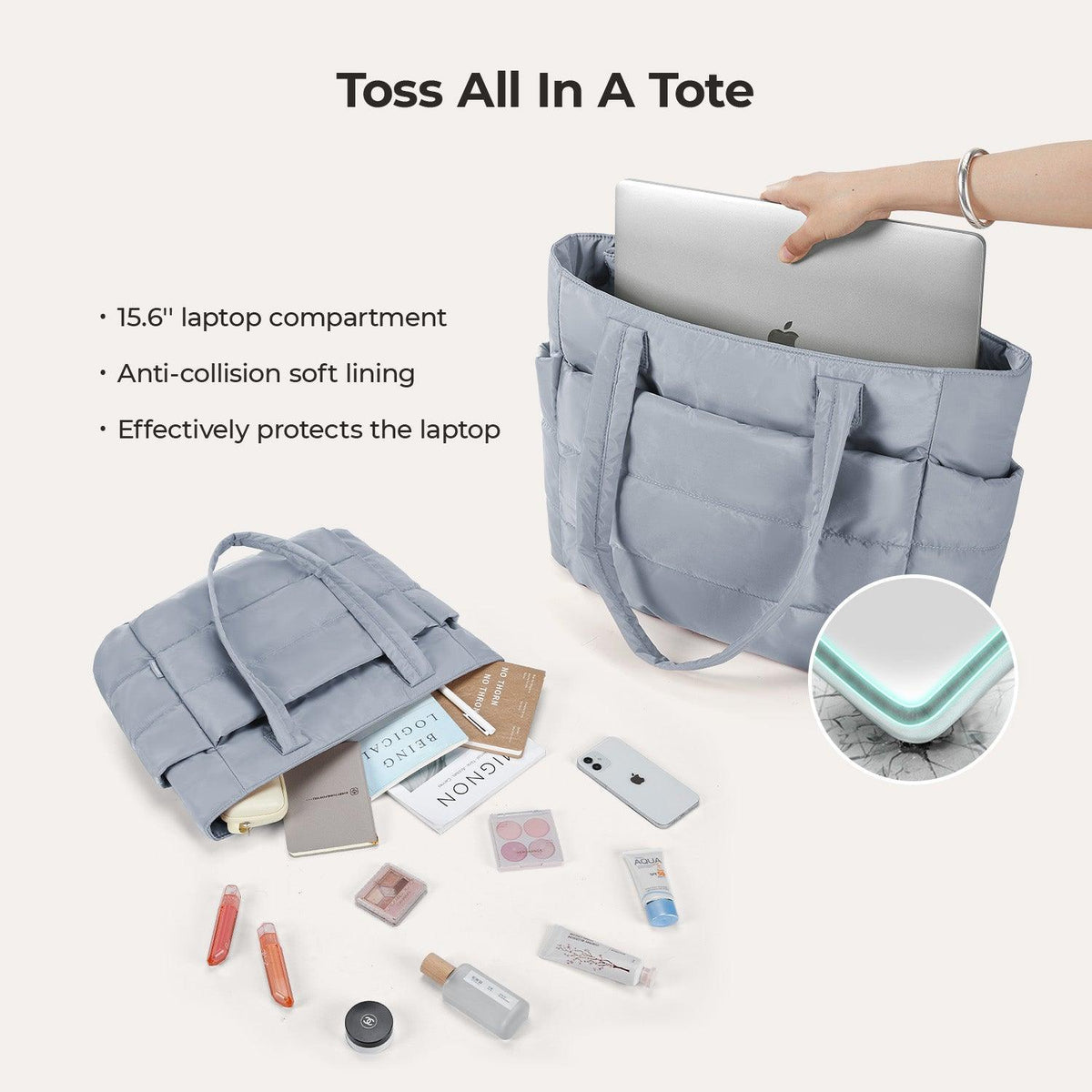 The Bubble 20L Puffy 15.6" Laptop Work Tote - Image 77