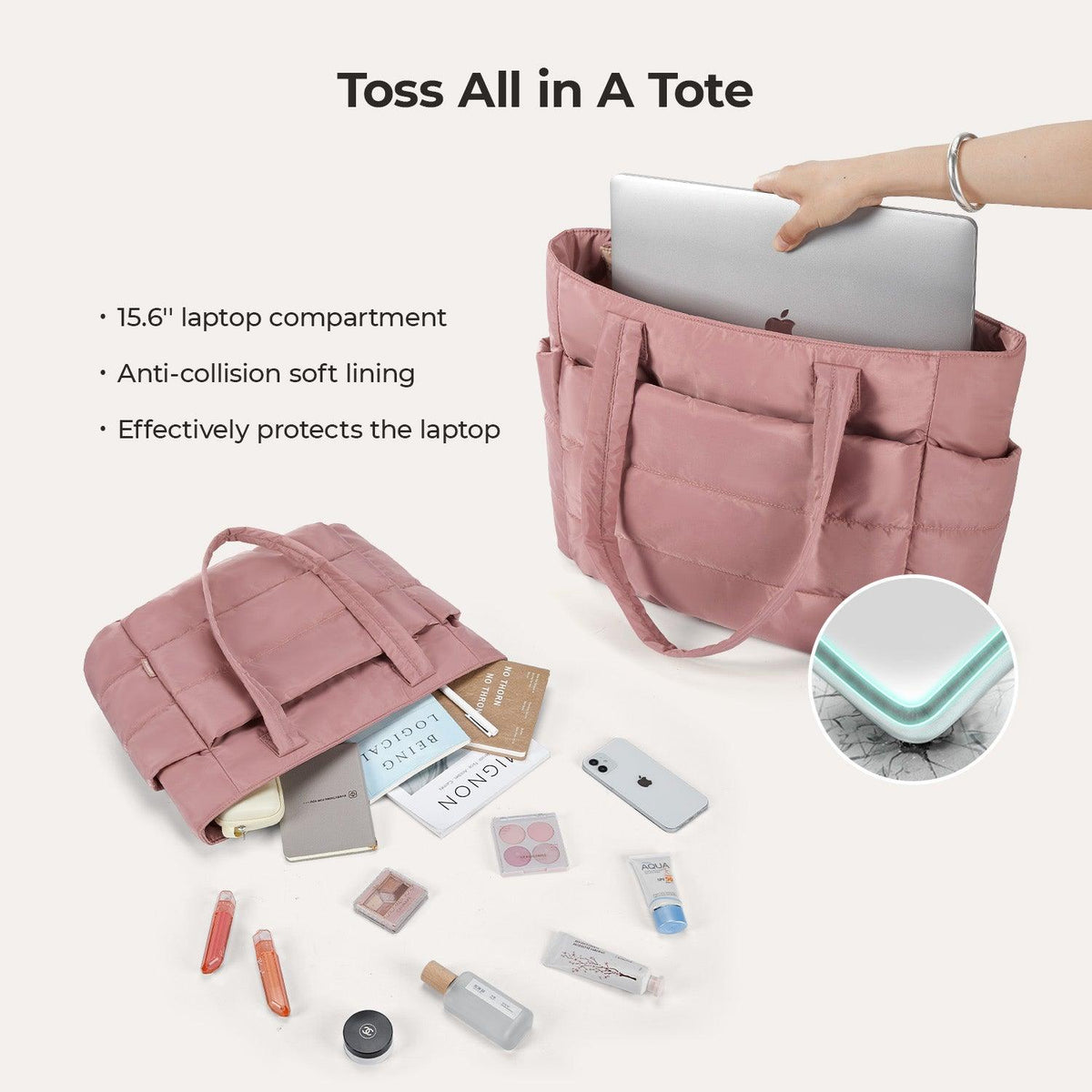 The Bubble 20L Puffy 15.6" Laptop Work Tote - Image 32