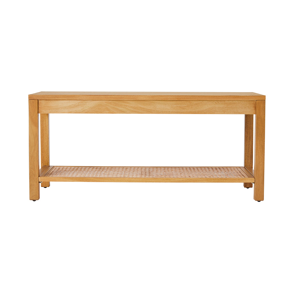 Bali Rattan Bench with Storage Shelf - Image 8