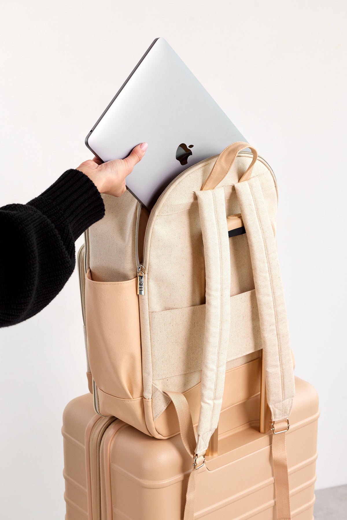 The Travel Backpack in Beige - Image 6