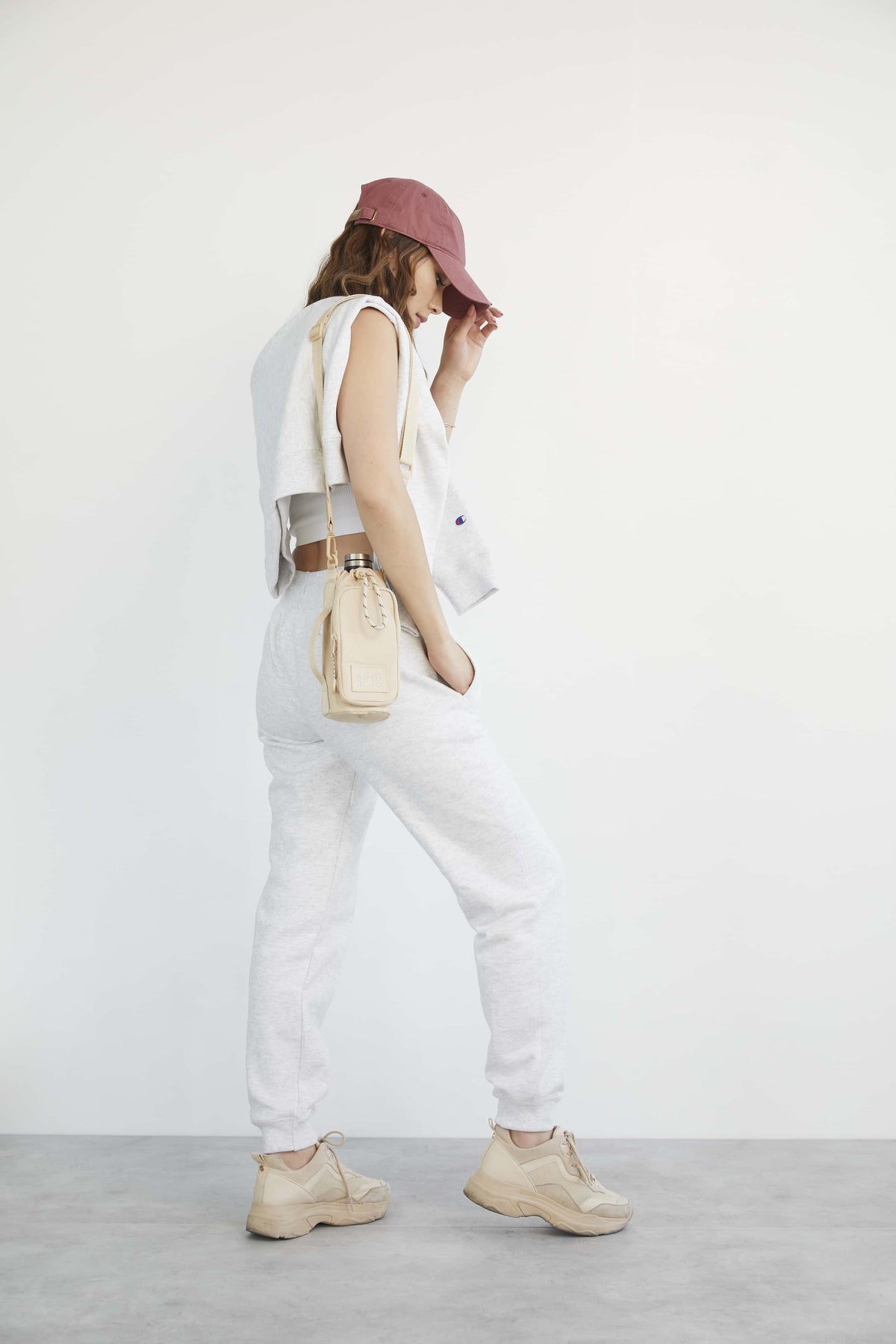 The Water Bottle Sling in Beige - Image 4