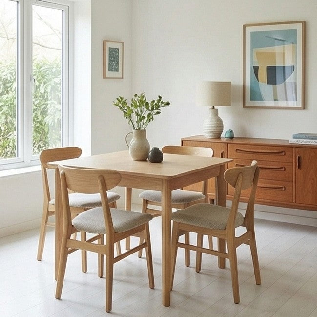 Wright Oak Rectangular Extendable Dining Table - Image 5