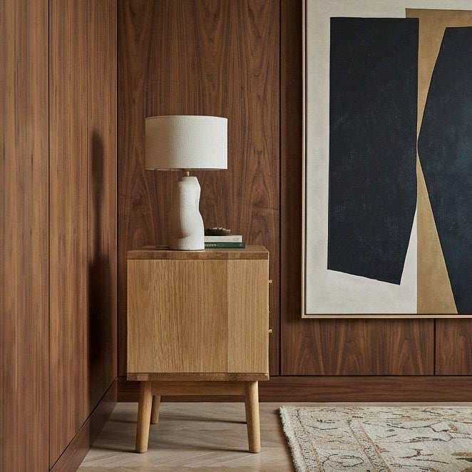 Wright Oak Bedside Table - Image 4