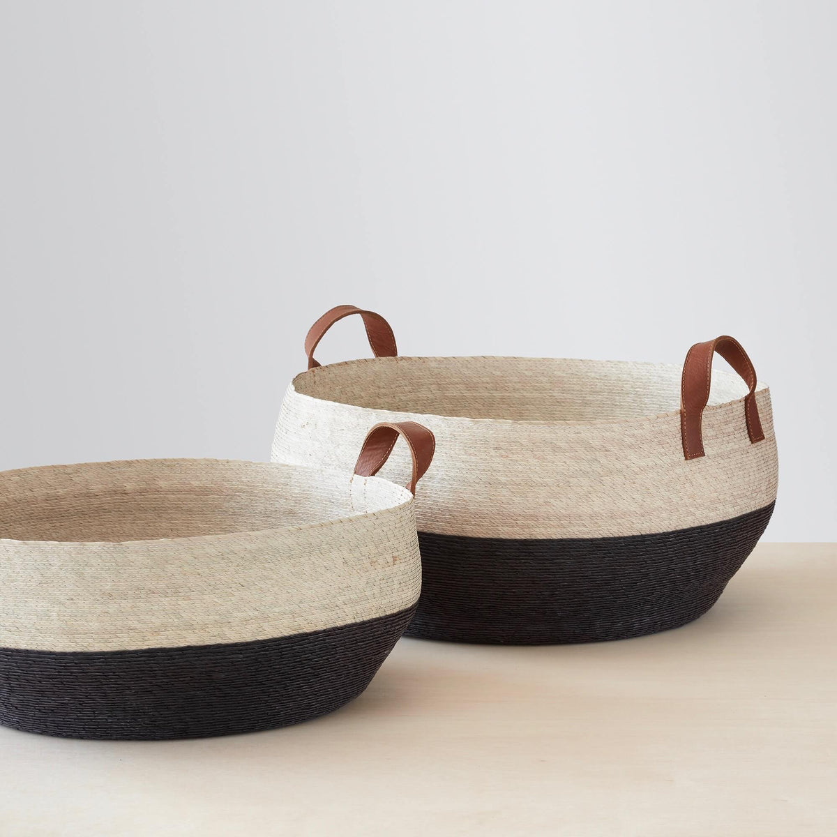 Mercado Floor Baskets - Black / Set of 2 - M&L