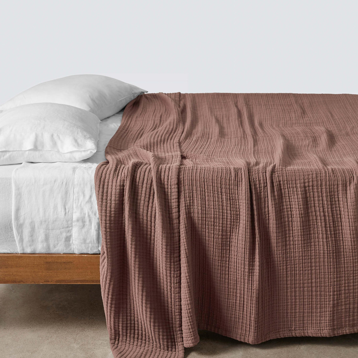 Organic Cotton Gauze Bed Blanket - Mulberry