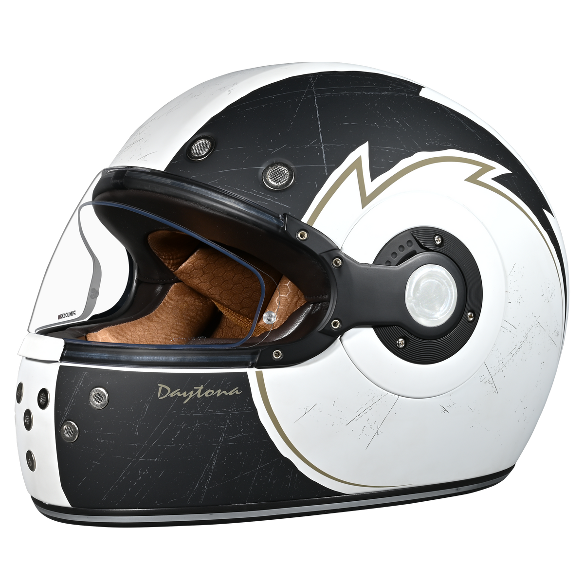 DOT Daytona Retro Full Face Motorcycle Helmet: Vintage Style for Men, Women, & Youth - W/ Blitz