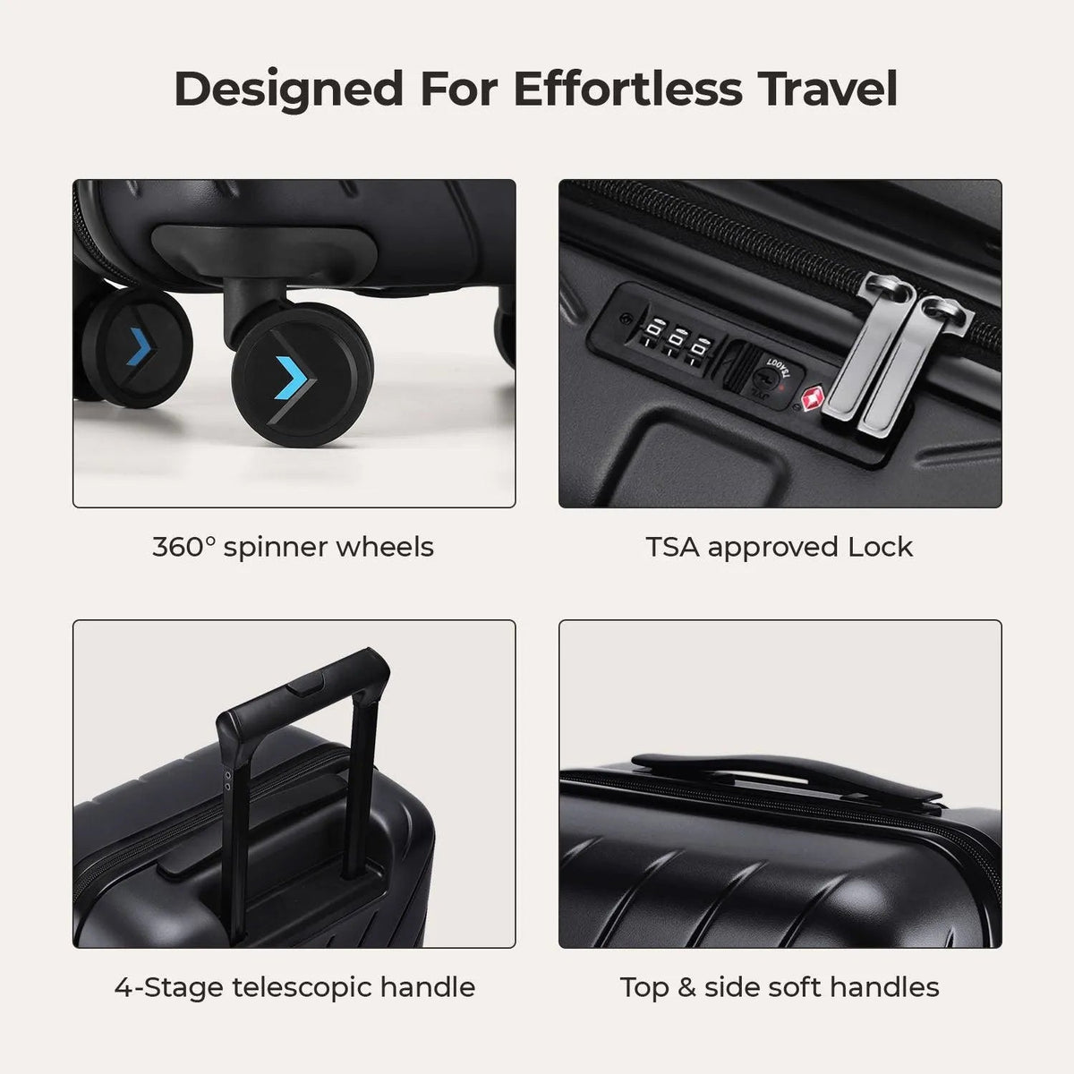 Daren 16-20 Inch Lightweight Hardside Carry-On Suitcase - Image 3